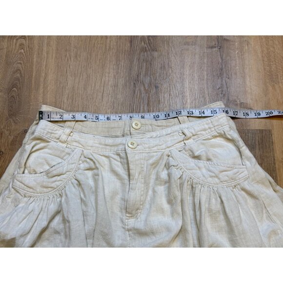 Free People Womens Linen Blend Buckle Back Flowy Shorts Size 14 - Picture 5 of 6